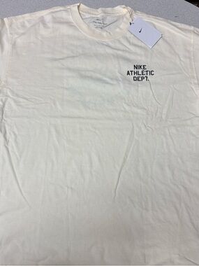 Nike The Athletic Department Short Sleeve T-Shirt Cream with Black Logo